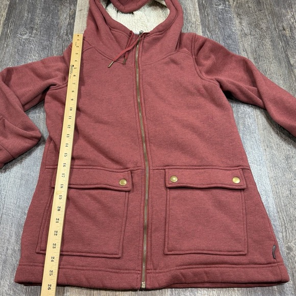 Columbia Women's Sherpa Lined Chore Hooded Jacket Red Zip Up Size M Lightweight - Picture 11 of 14